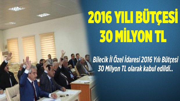 2016 Yılı bütçesi 30 Milyon Tl