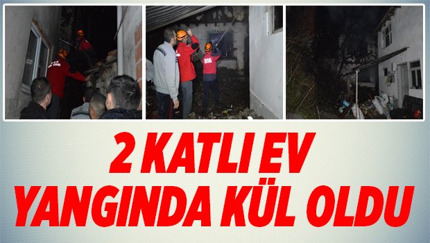 Karaköy’de 2 katlı ev yangında kül oldu