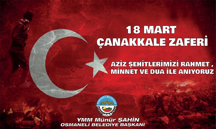 Osmaneli Belediye Başkanı Münür Şahin’in 18 Mart Mesajı