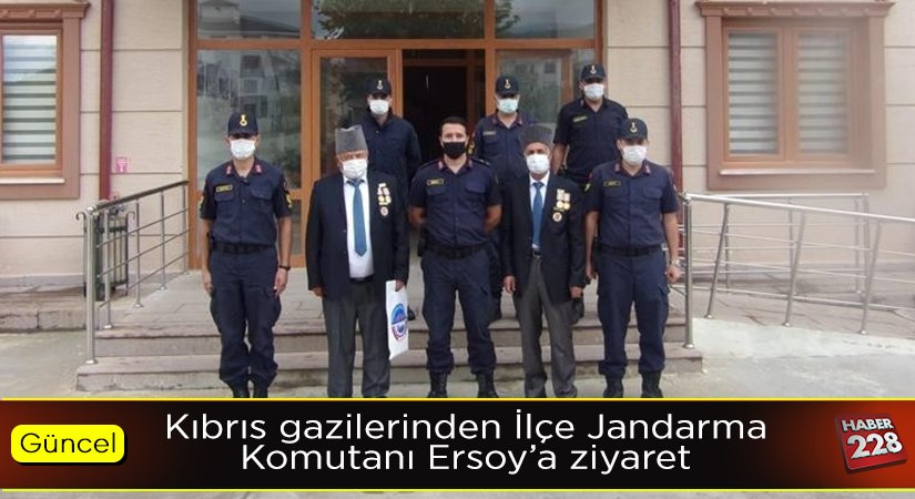 Kıbrıs gazilerinden İlçe Jandarma Komutanı Ersoy’a hoş geldin ziyareti