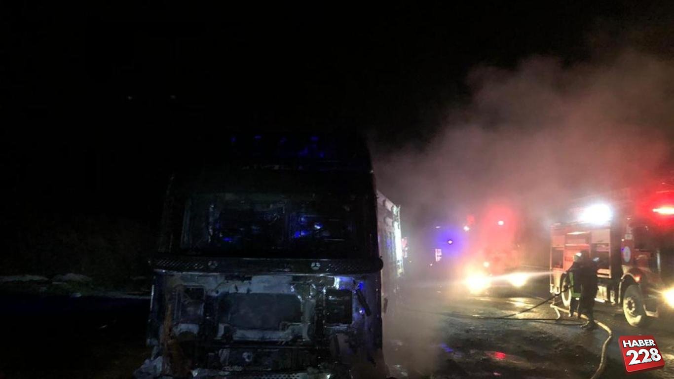Bilecik-Eskişehir yolundaki tır yangını ulaşımı aksattı