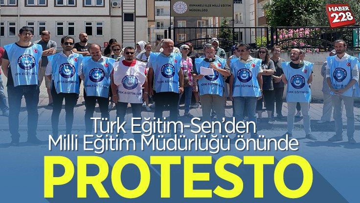 Bilecik’te Türk Eğitim-Sen’den Milli Eğitim önünde protesto